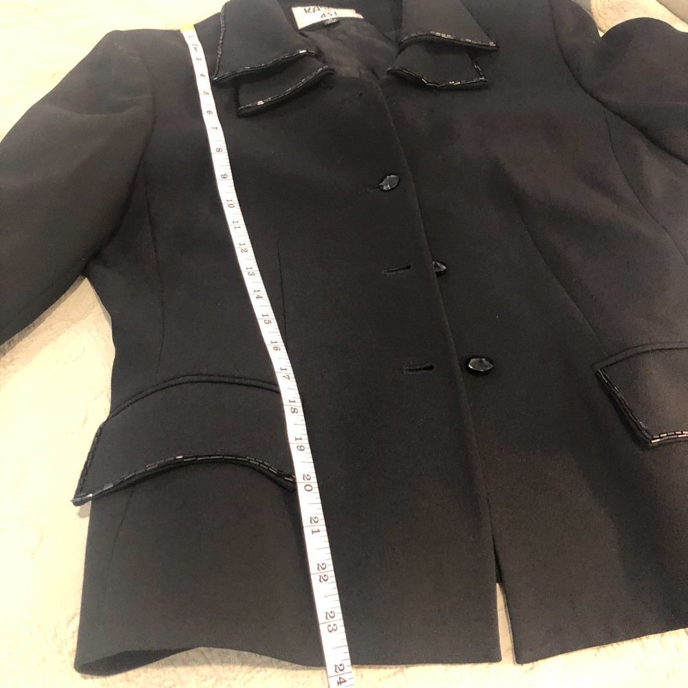Kasper Jacket Black with Black Sequin Detail Size 8 - Picture 12 of 13